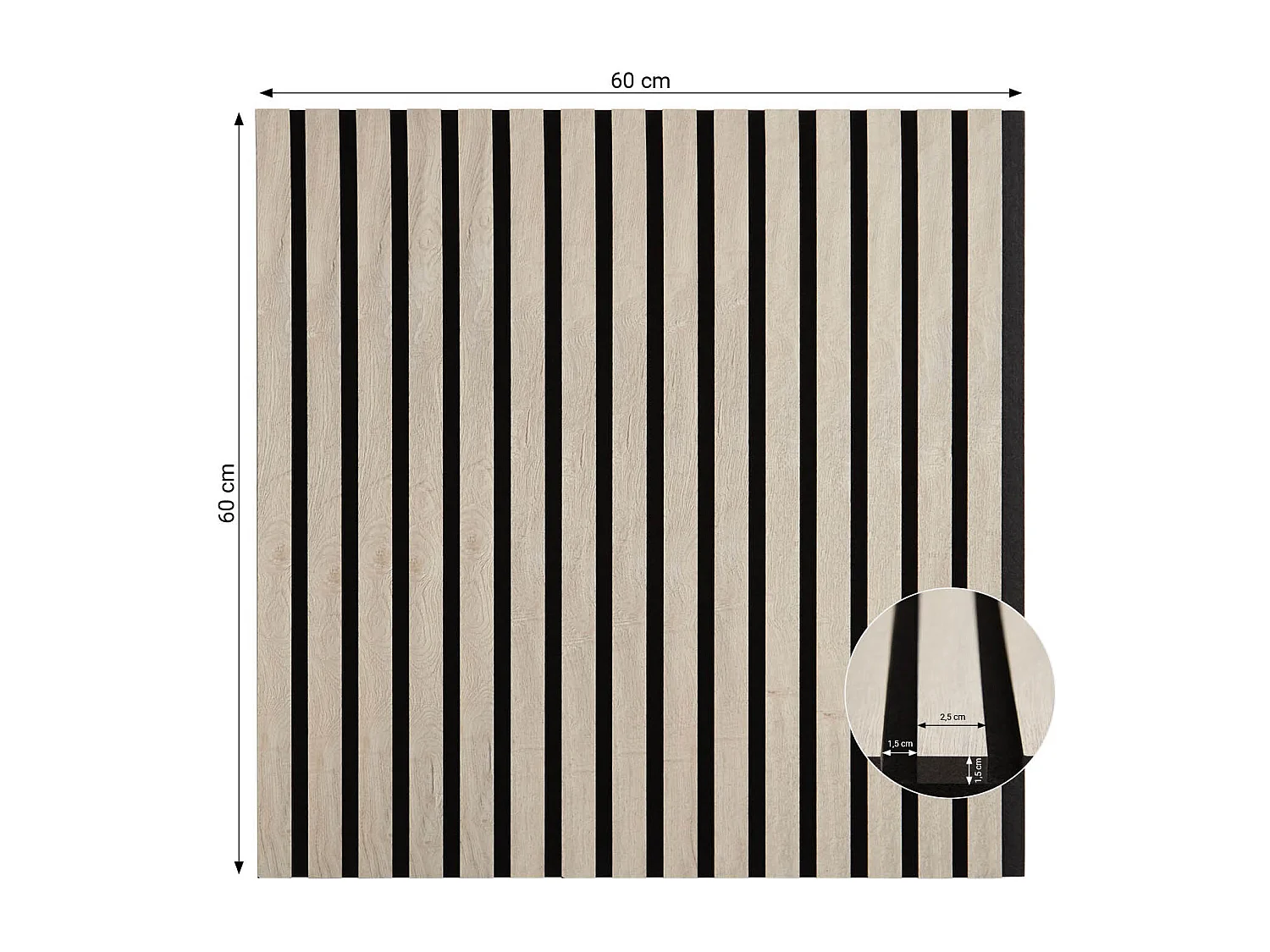 Wandpaneele 60x60x2,5 cm grau