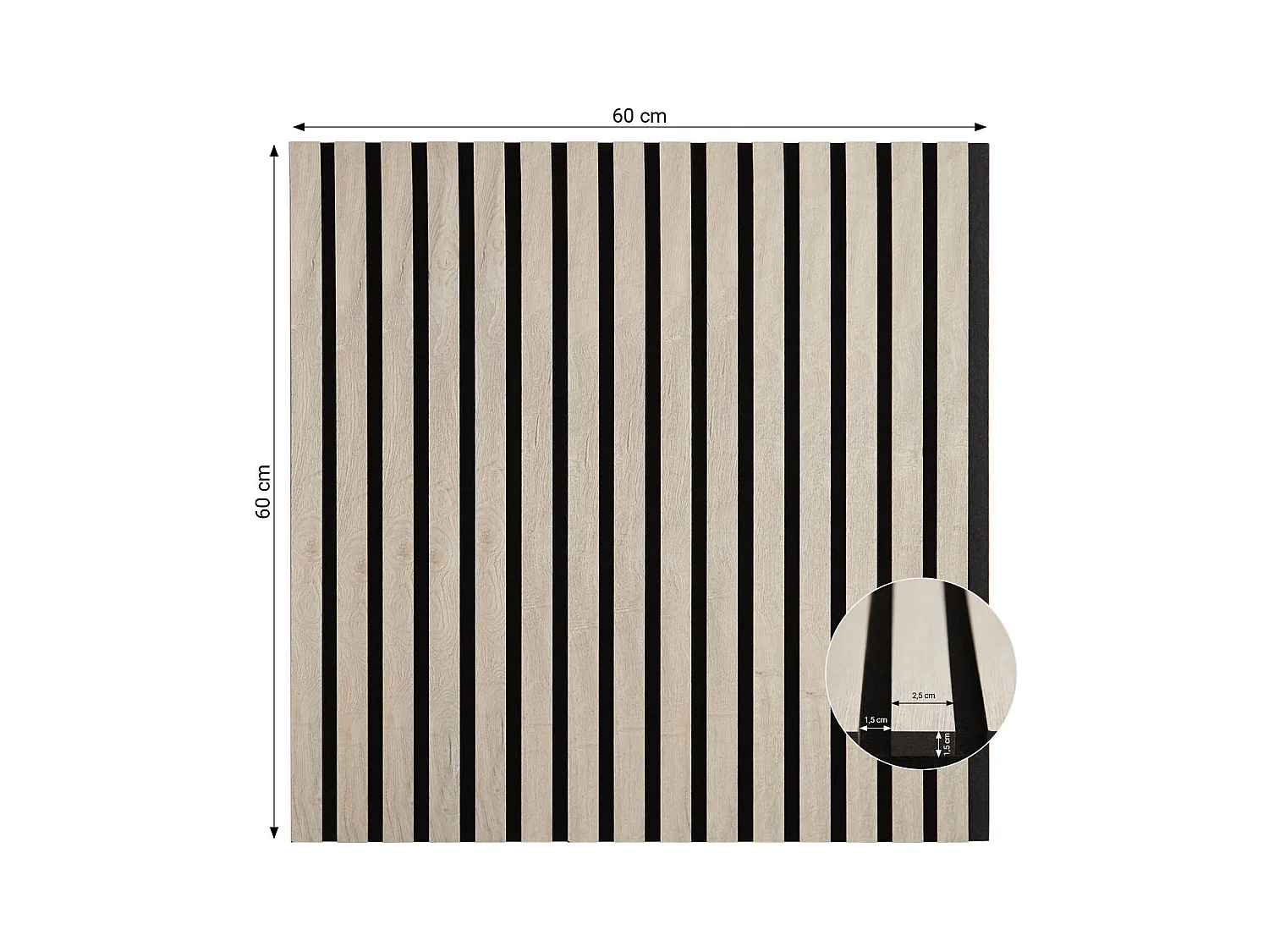 Panneau mural 60x60x2,5 cm gris