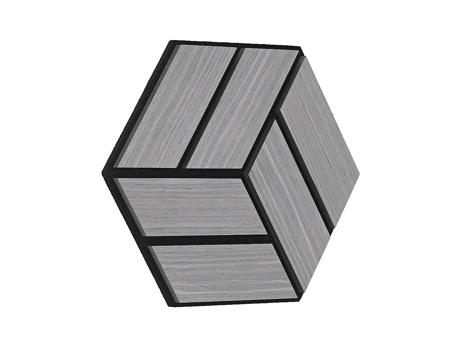 Akustikpaneele 30x26 cm Grau Sechseck Wabendesign
