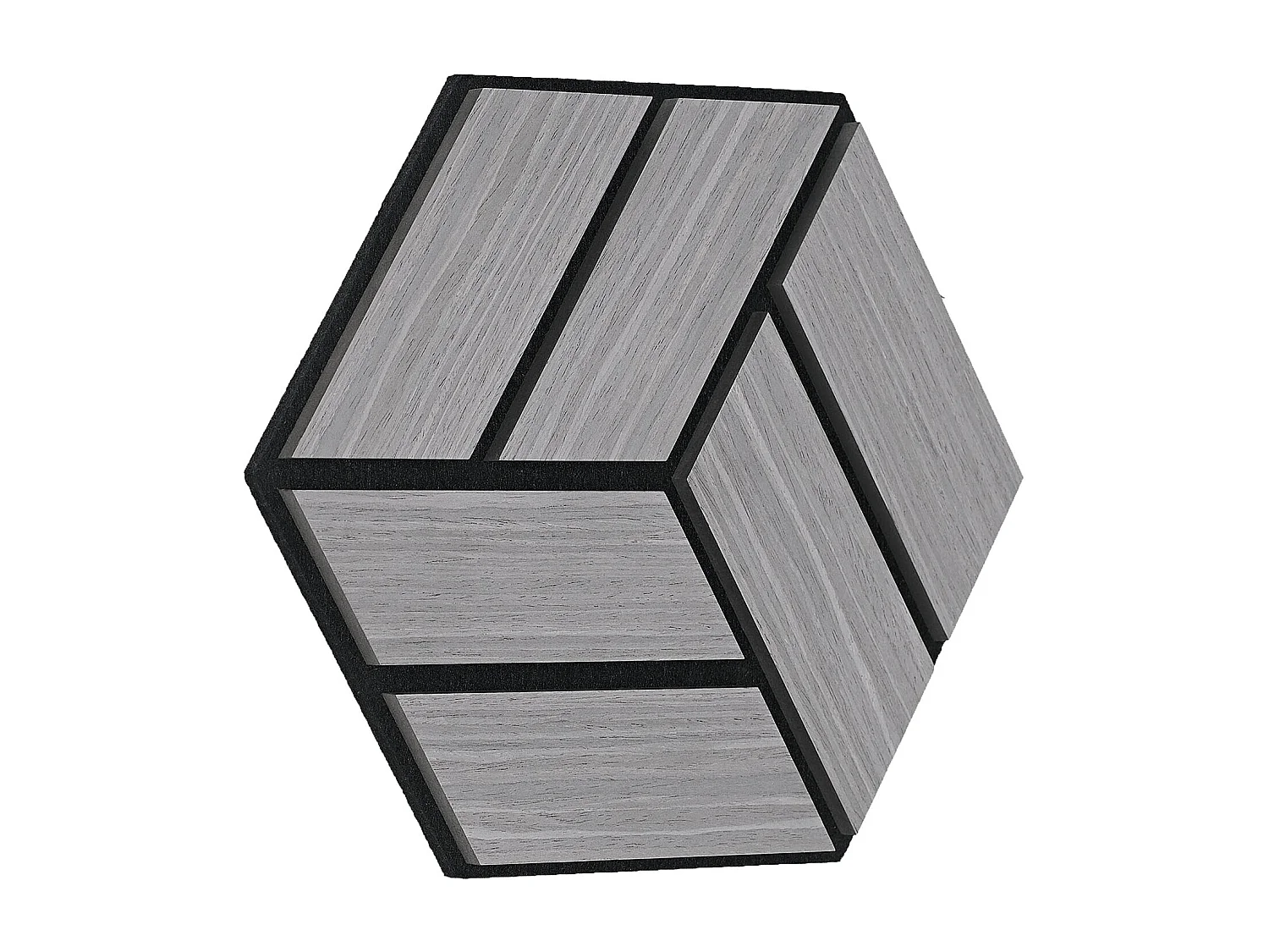 Akustikpaneele 30x26 cm Grau Sechseck Wabendesign