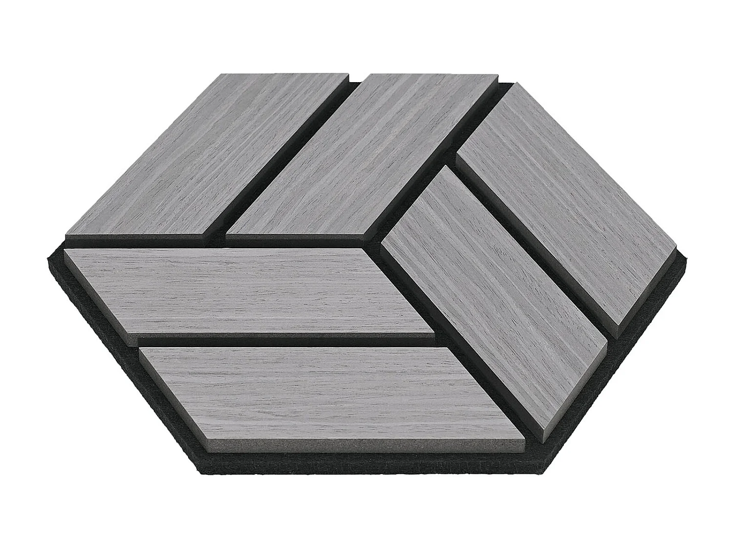 Akustikpaneele 30x26 cm Grau Sechseck Wabendesign