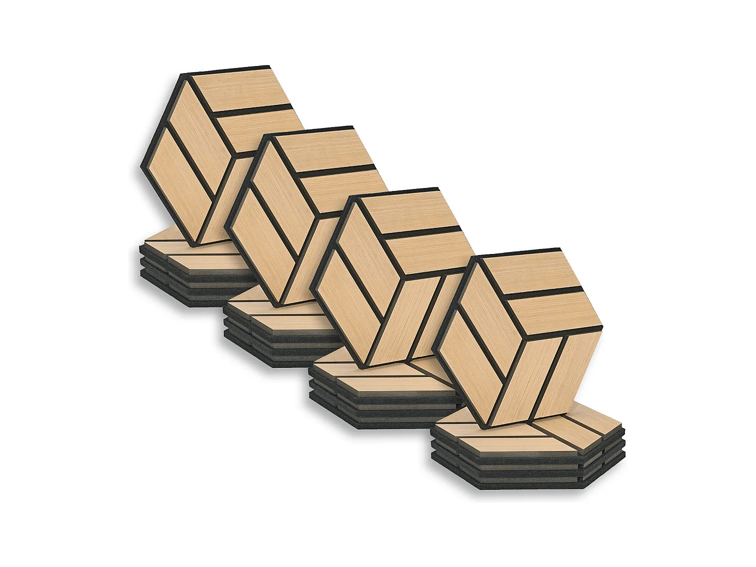 Akustikpaneele 30x26 cm Eiche 16-teiliges Set 3D