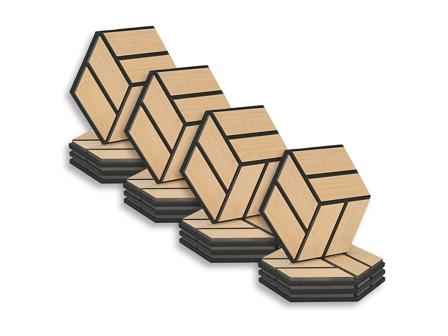 Akustikpaneele 30x26 cm Eiche 16-teiliges Set 3D