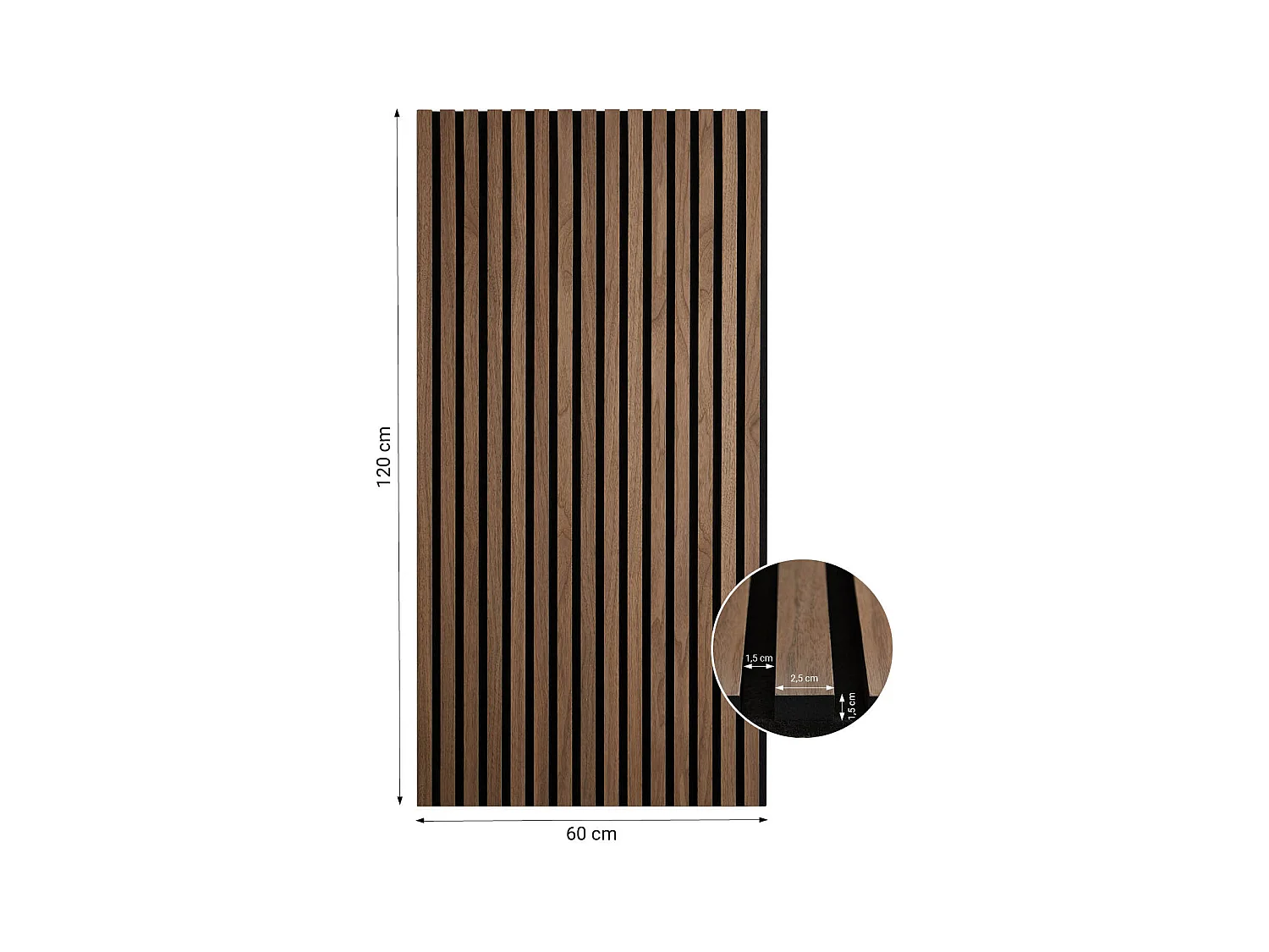 Panneau mural 60x120x2,5 cm panneau acoustique sonore marron