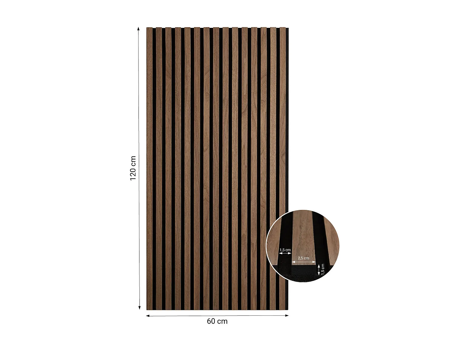 Wandpaneel 60x120x2,5 cm braunes akustisches Schallabsorber-Panel