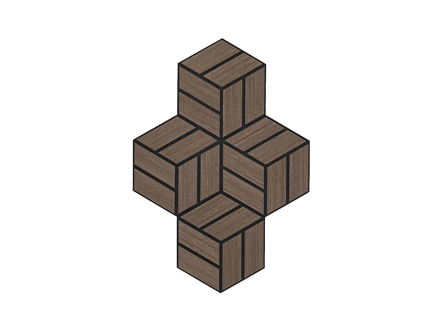 Akoestische panelen 30x26 cm Bruin Hexagon Honingraat