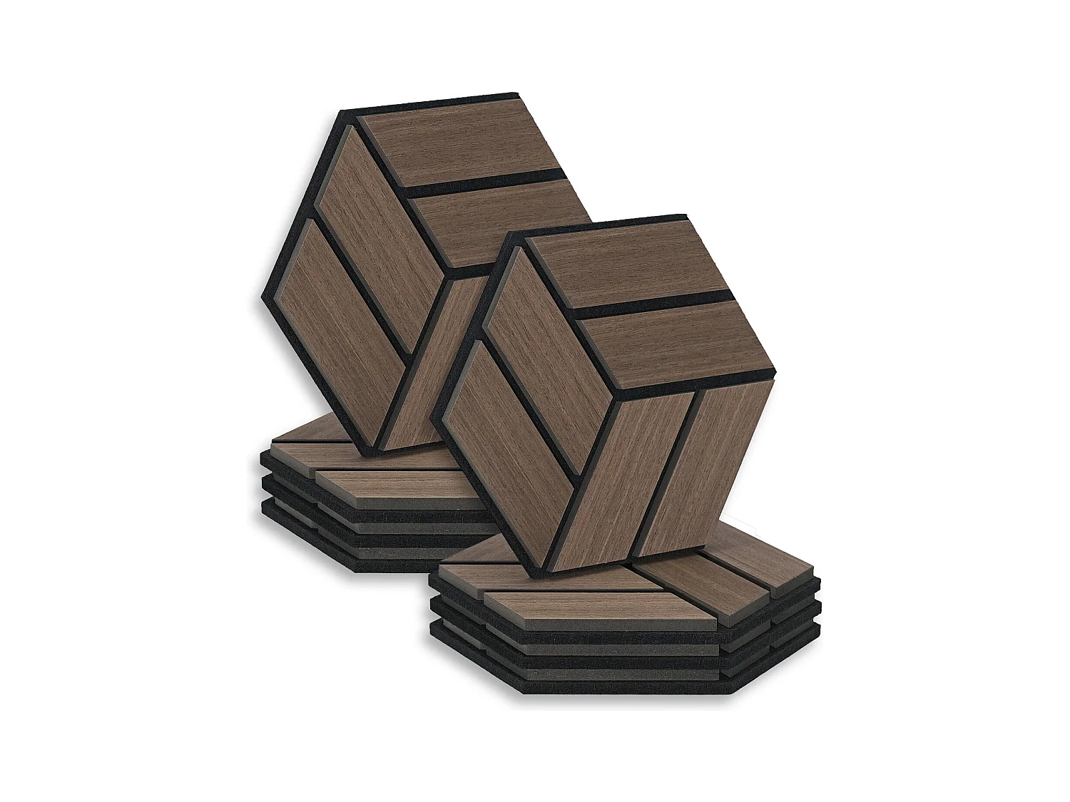 Akustikpaneele 30x26 cm Braun Sechseck Wabenstruktur