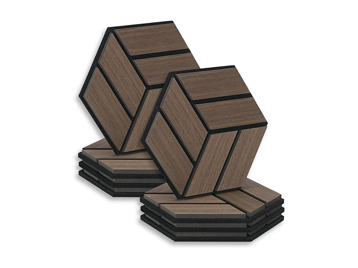 Akustikpaneele 30x26 cm Braun Sechseck Wabenstruktur