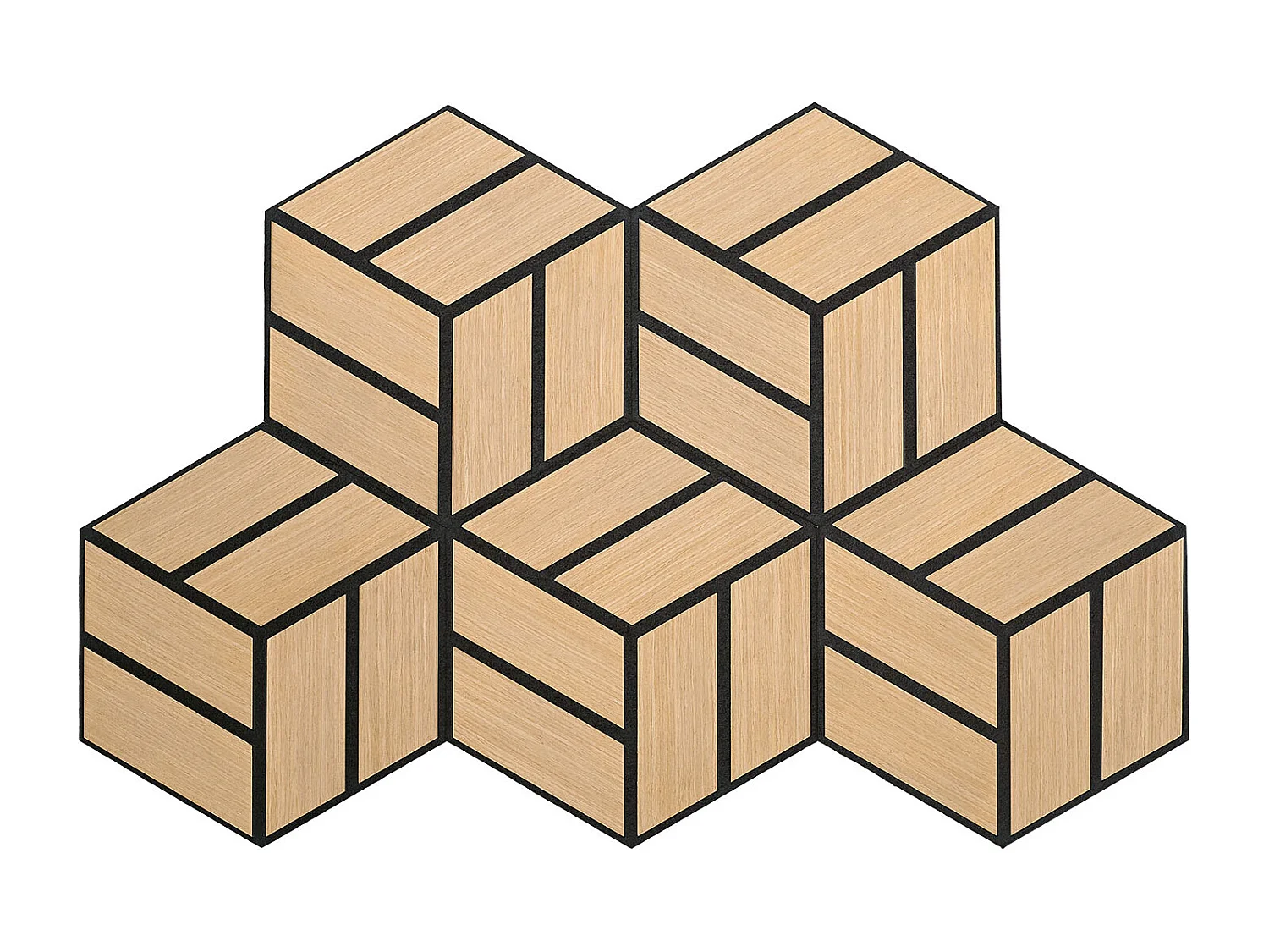 Akustikpaneele 30x26 cm Eiche Hexagon Waben 10-teiliges Set 3D