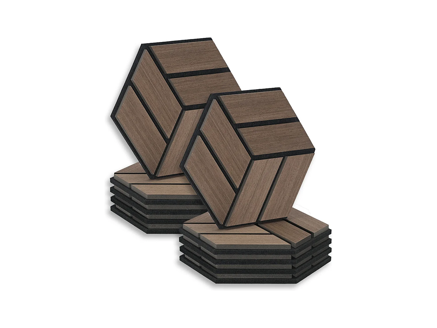 Akoestische panelen 30x26 cm Bruin Zeshoekige Honingraat