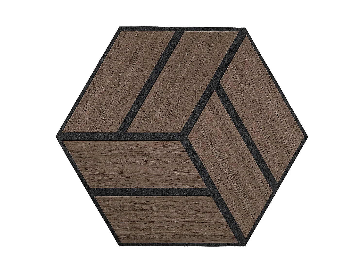 Paneles acústicos 30x26 cm Marrón Hexágono Panal
