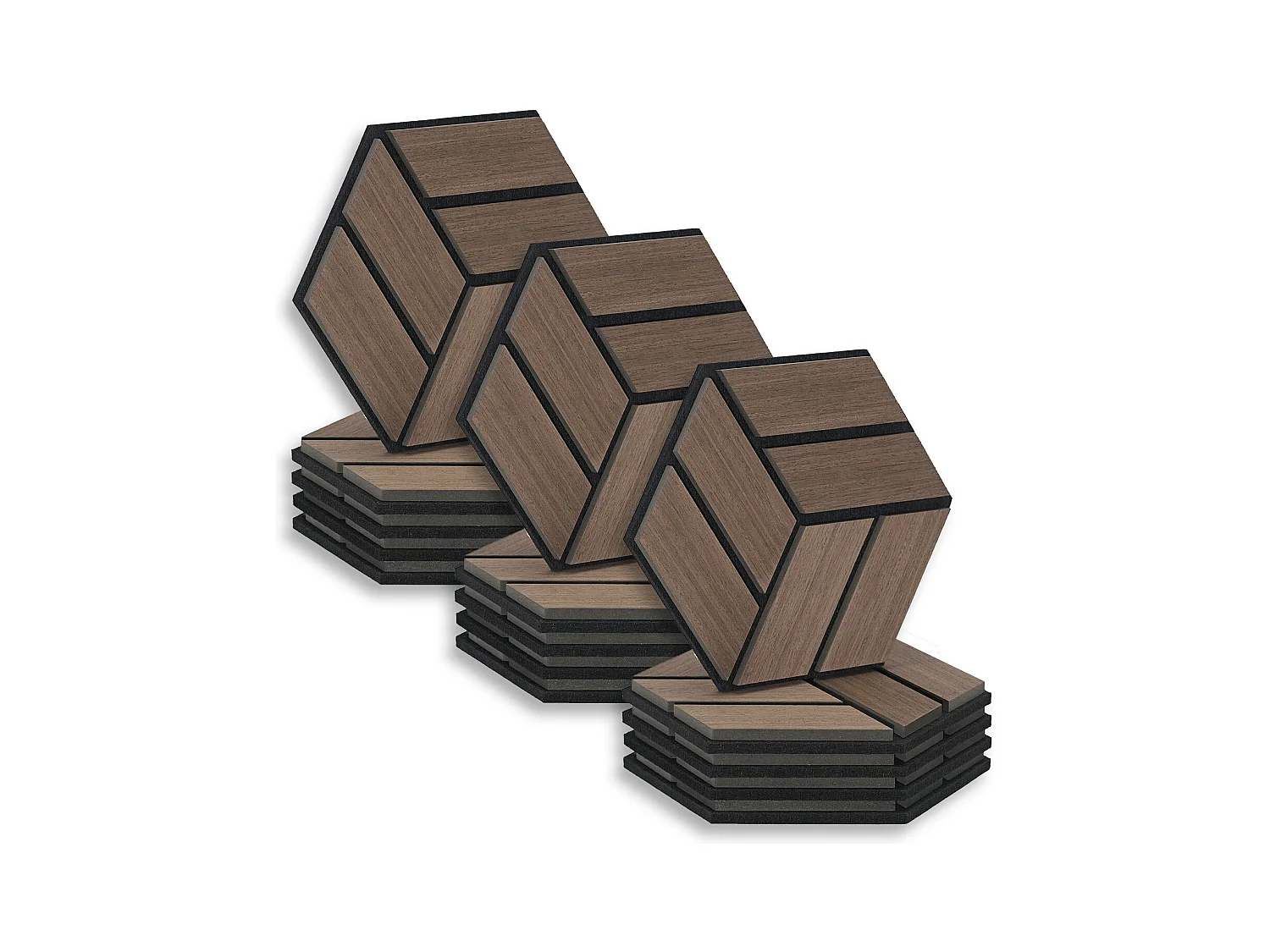 Akoestische panelen 30x26 cm Bruin Zeskantige Honingraat