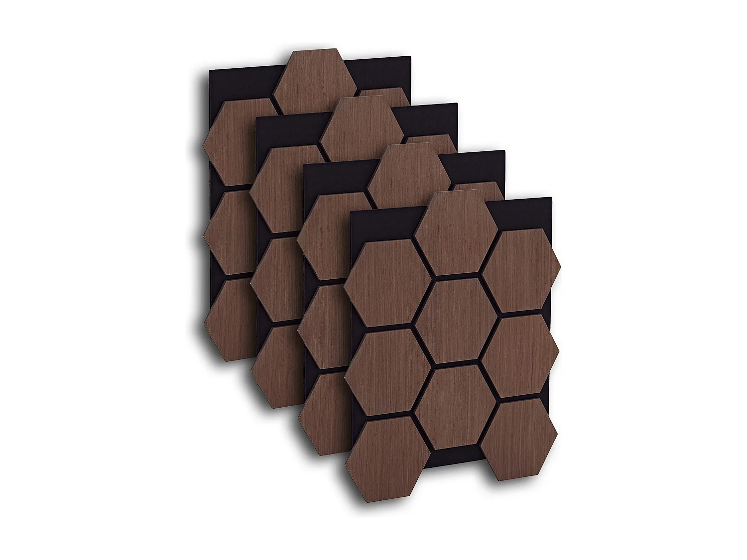 Wandpaneele 62x76 cm Braun Sechseck