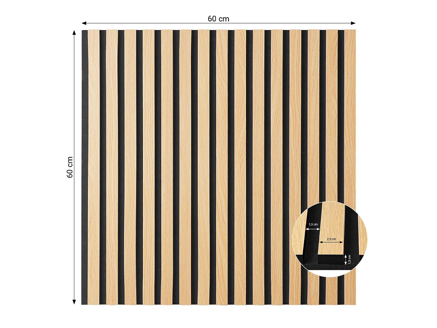Panneau mural 60x60x2,5 cm panneaux acoustiques naturels pour son