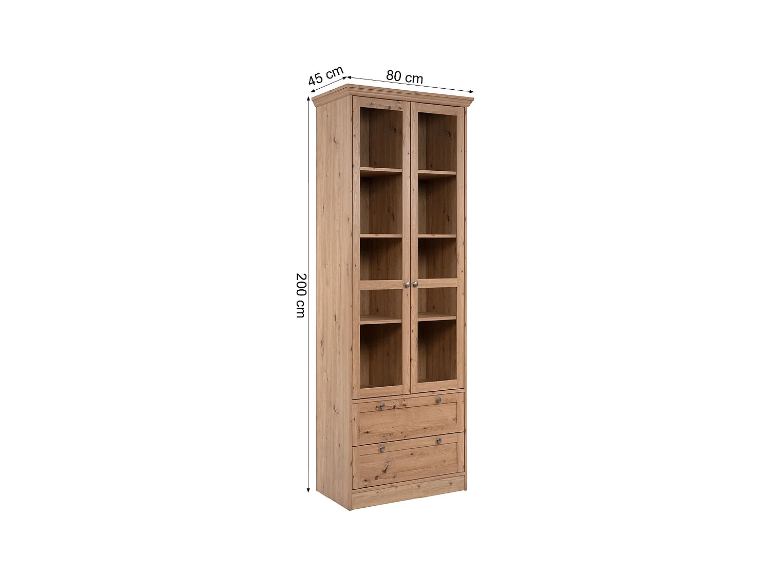Highboard 80x200x45 cm natuurlijk eikenhout