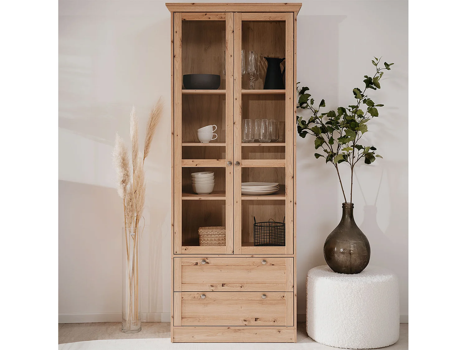 Bahut 80x200x45 cm chêne naturel