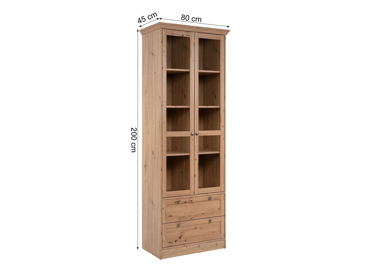 Bahut 80x200x45 cm chêne naturel