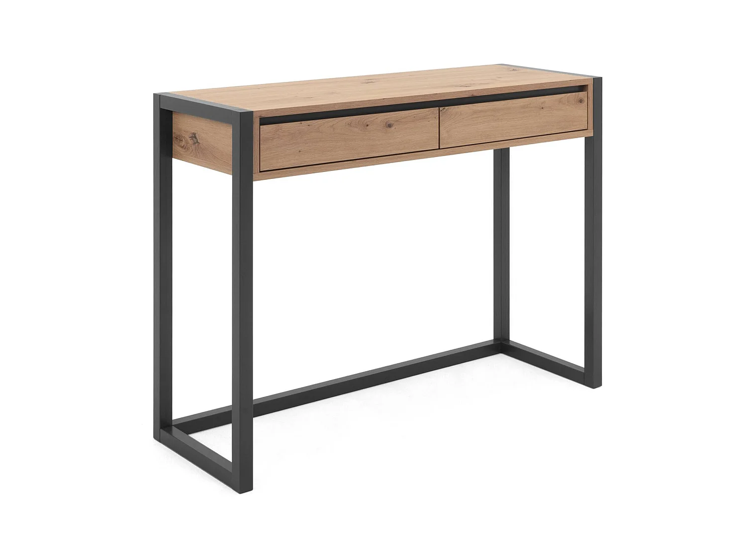 Konsolowy stolik 100x75x35 cm naturalny antracyt