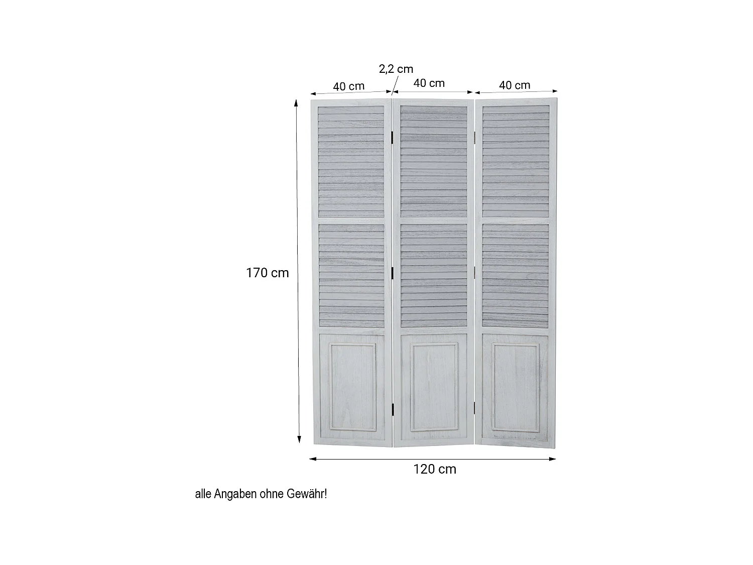 Separador de ambiente 170x120x2 cm Gris