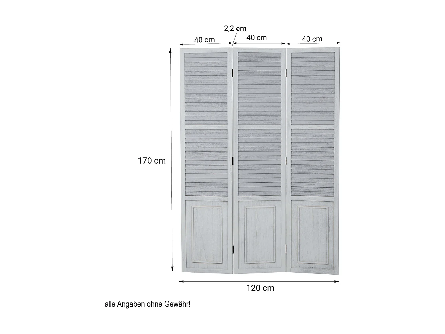 Paravent 170x120x2 cm Gris