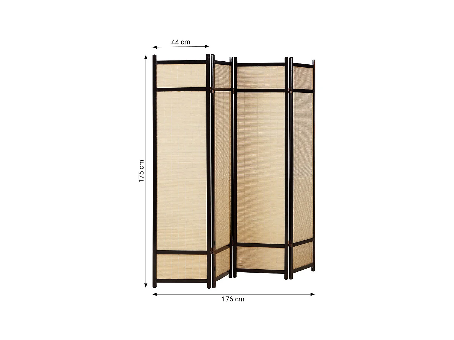 Séparateur de pièce 176x2,2x175 cm Bambou noir