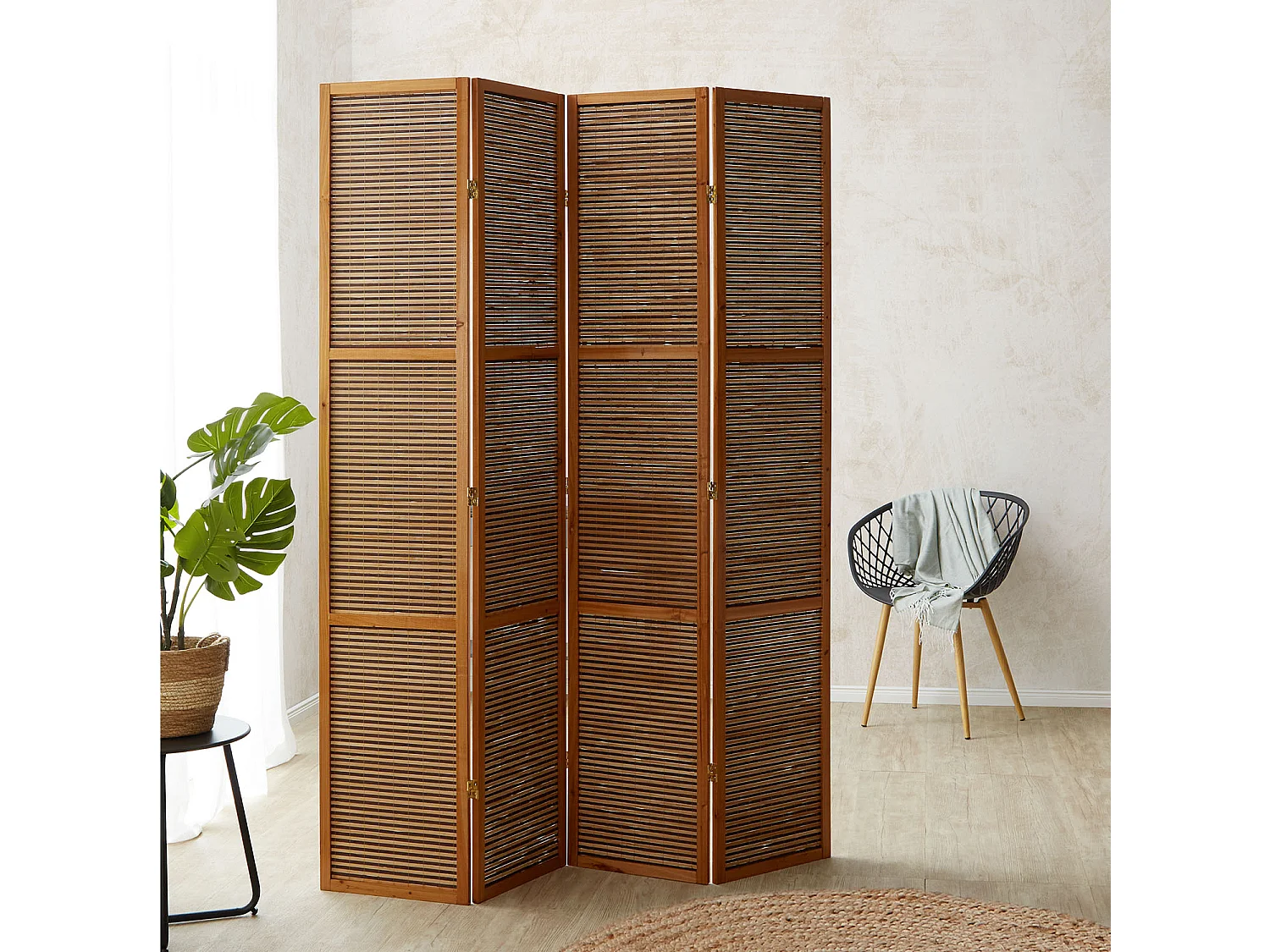 Paravent 160x200x1.8 cm Marron