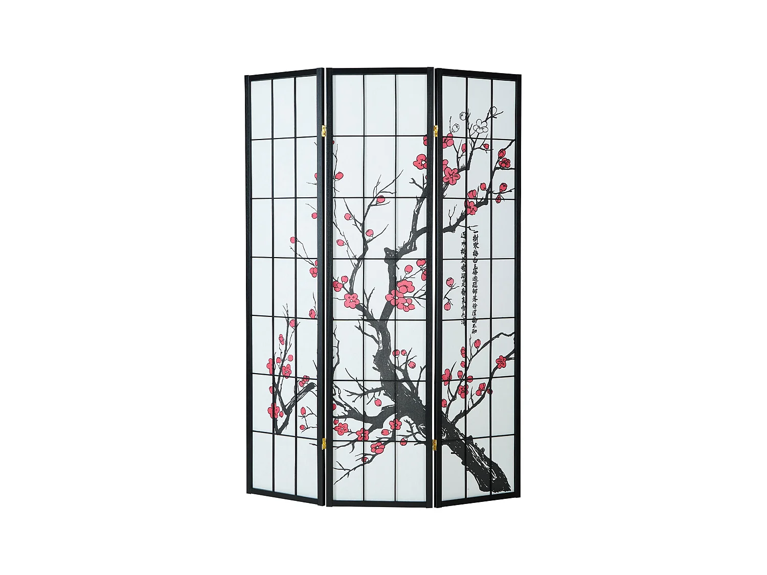 Paravent 179x132x2 cm noir Shoji