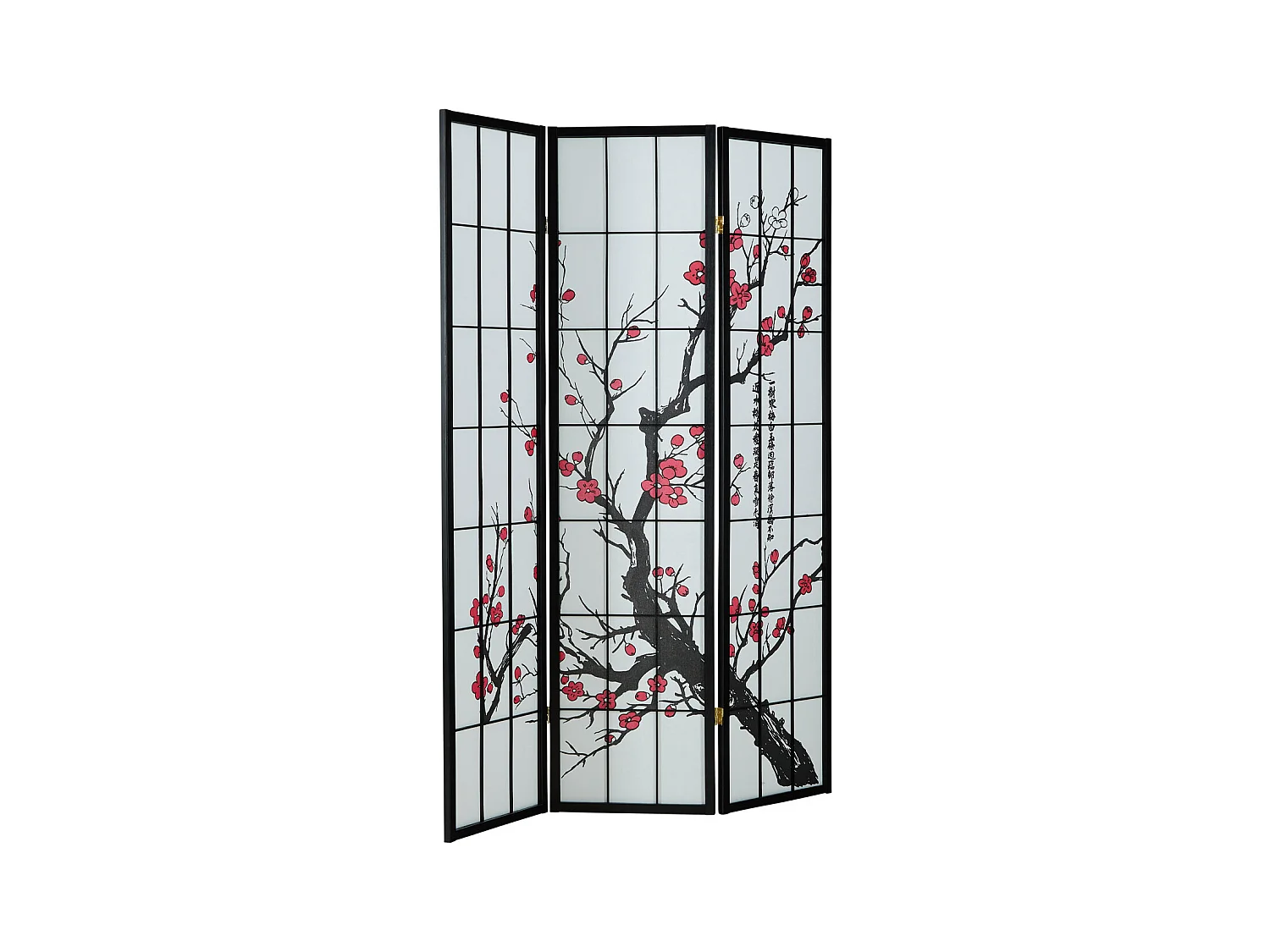 Paravent 179x132x2 cm noir Shoji