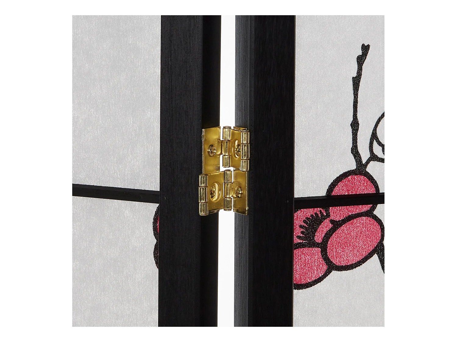 Paravent 179x132x2 cm noir Shoji