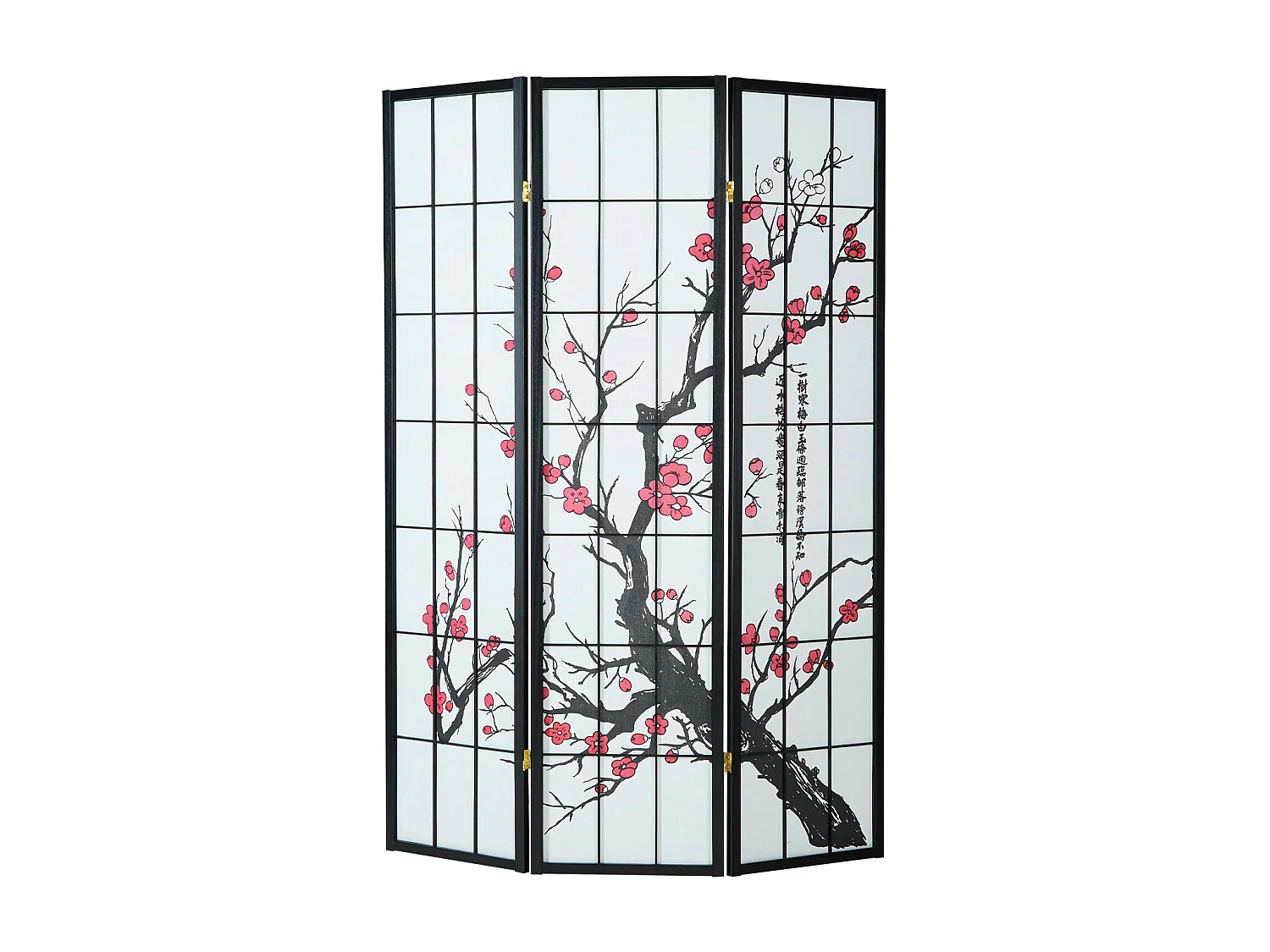 Kamerscherm 179x132x2 cm zwart Shoji