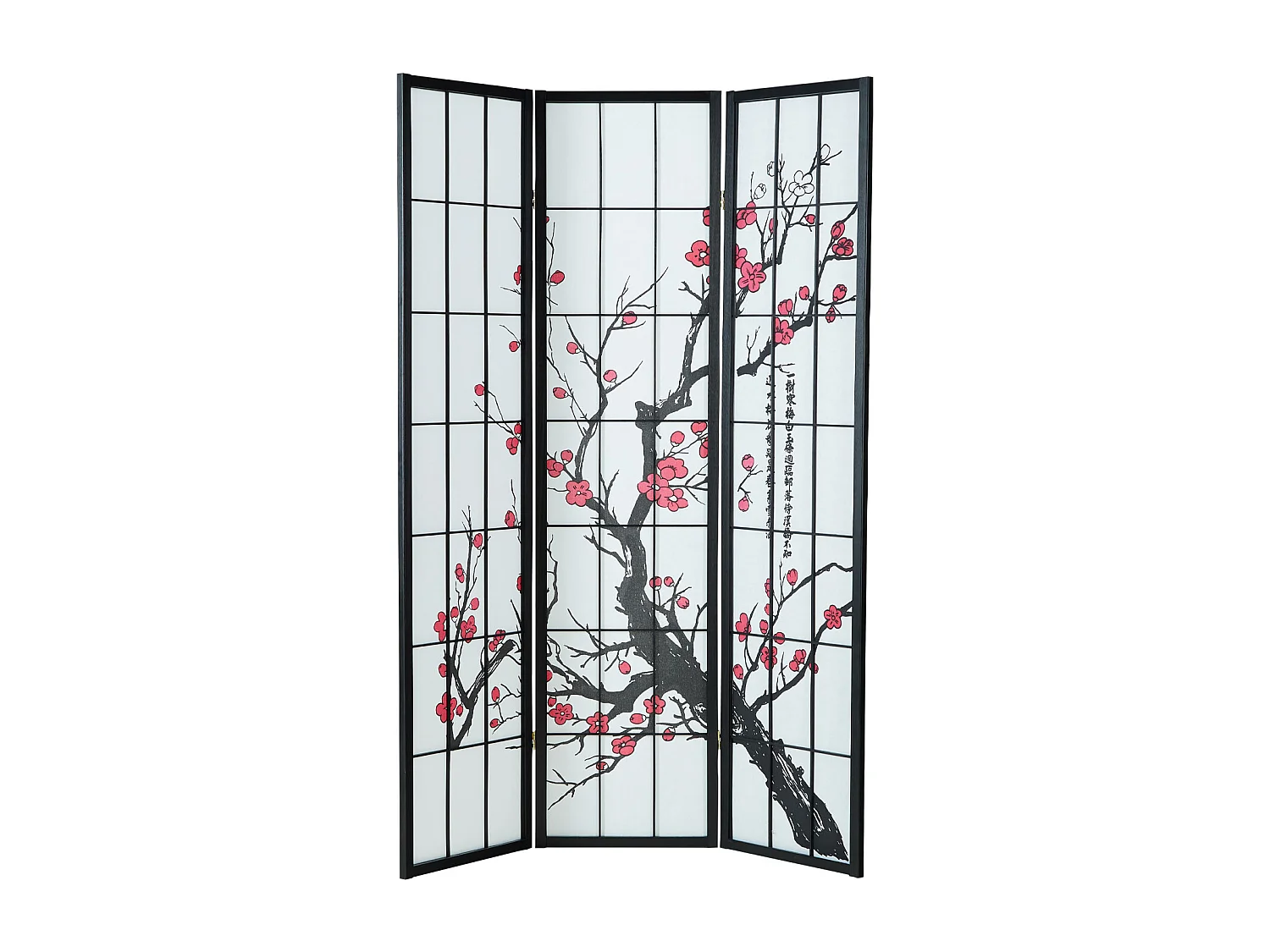 Kamerscherm 179x132x2 cm zwart Shoji