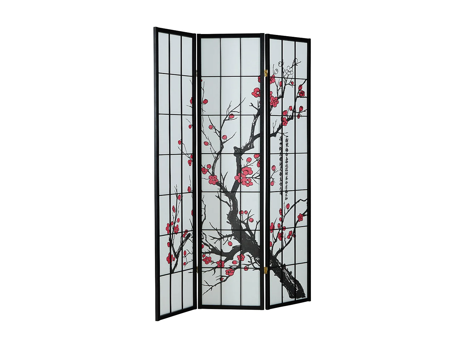 Kamerscherm 179x132x2 cm zwart Shoji