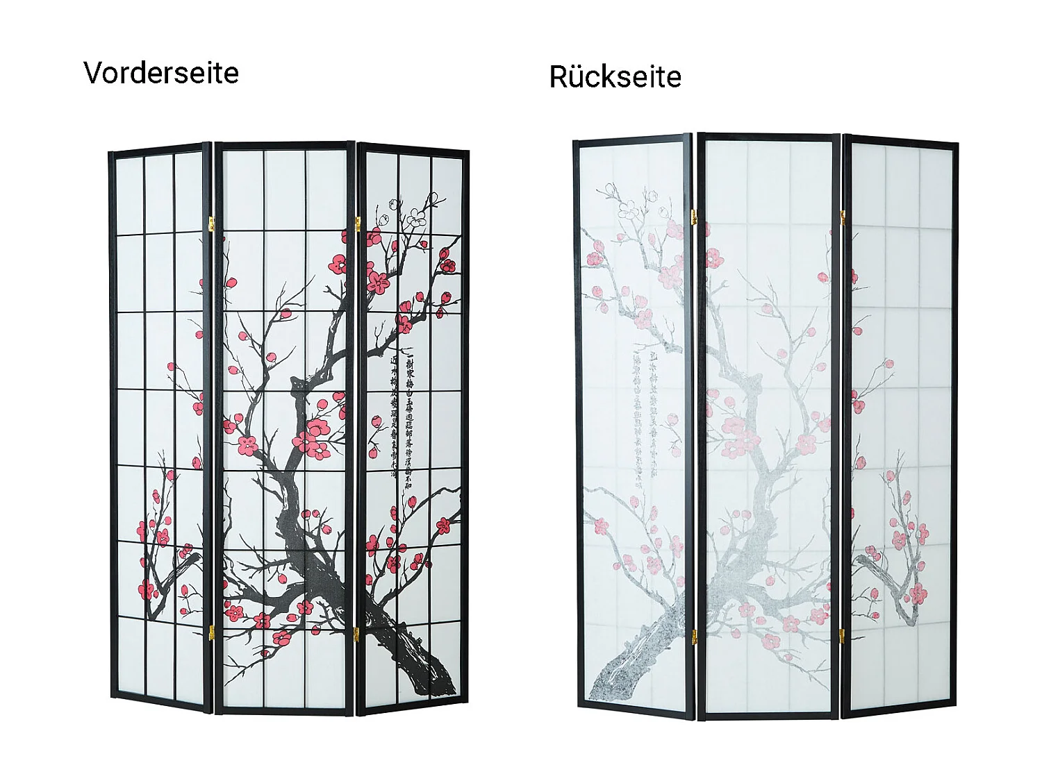 Kamerscherm 179x132x2 cm zwart Shoji
