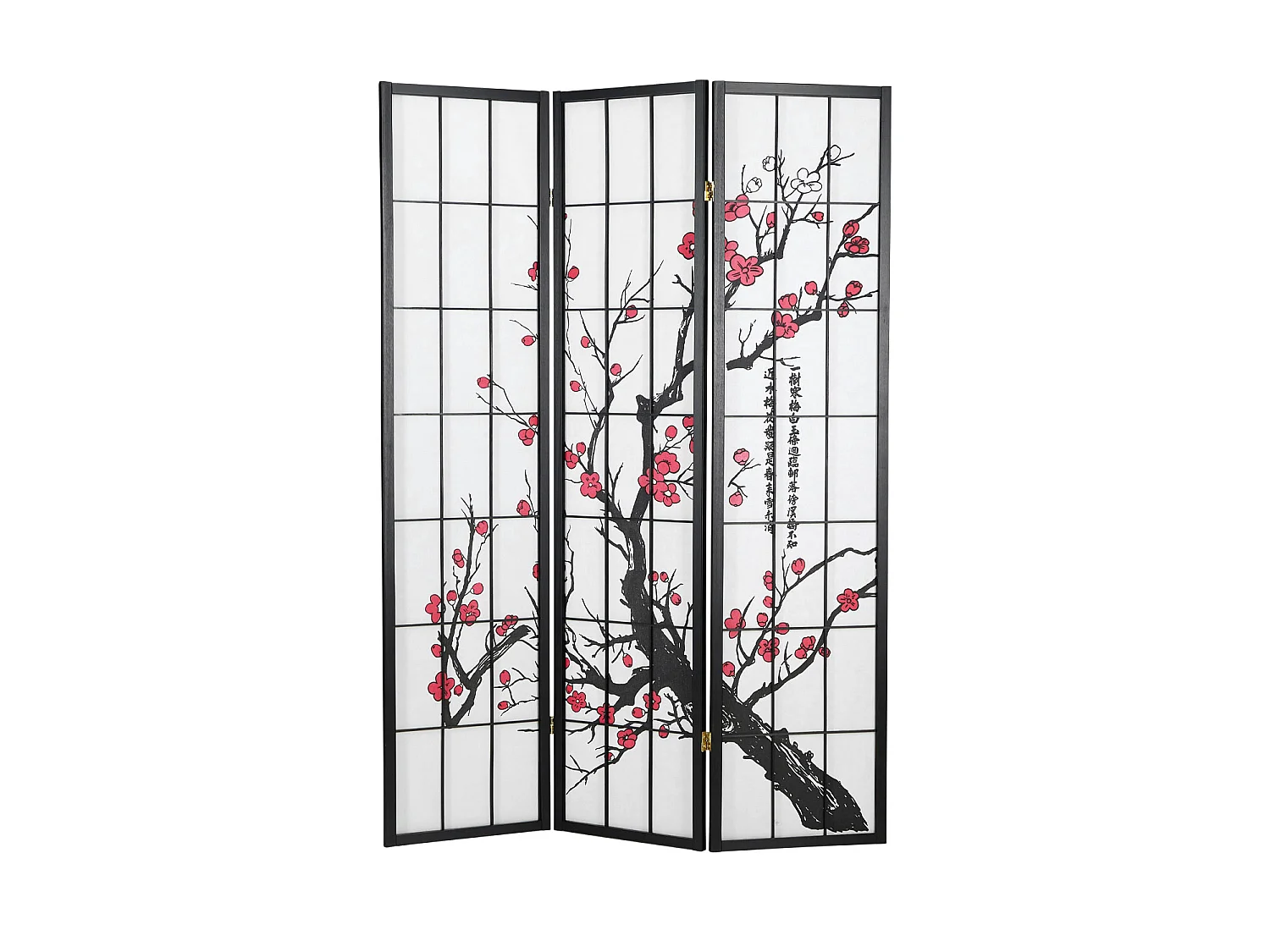 Przegroda pokojowa 179x132x2 cm czarna Shoji