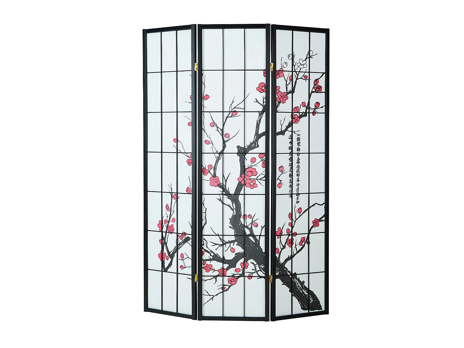 Przegroda pokojowa 179x132x2 cm czarna Shoji