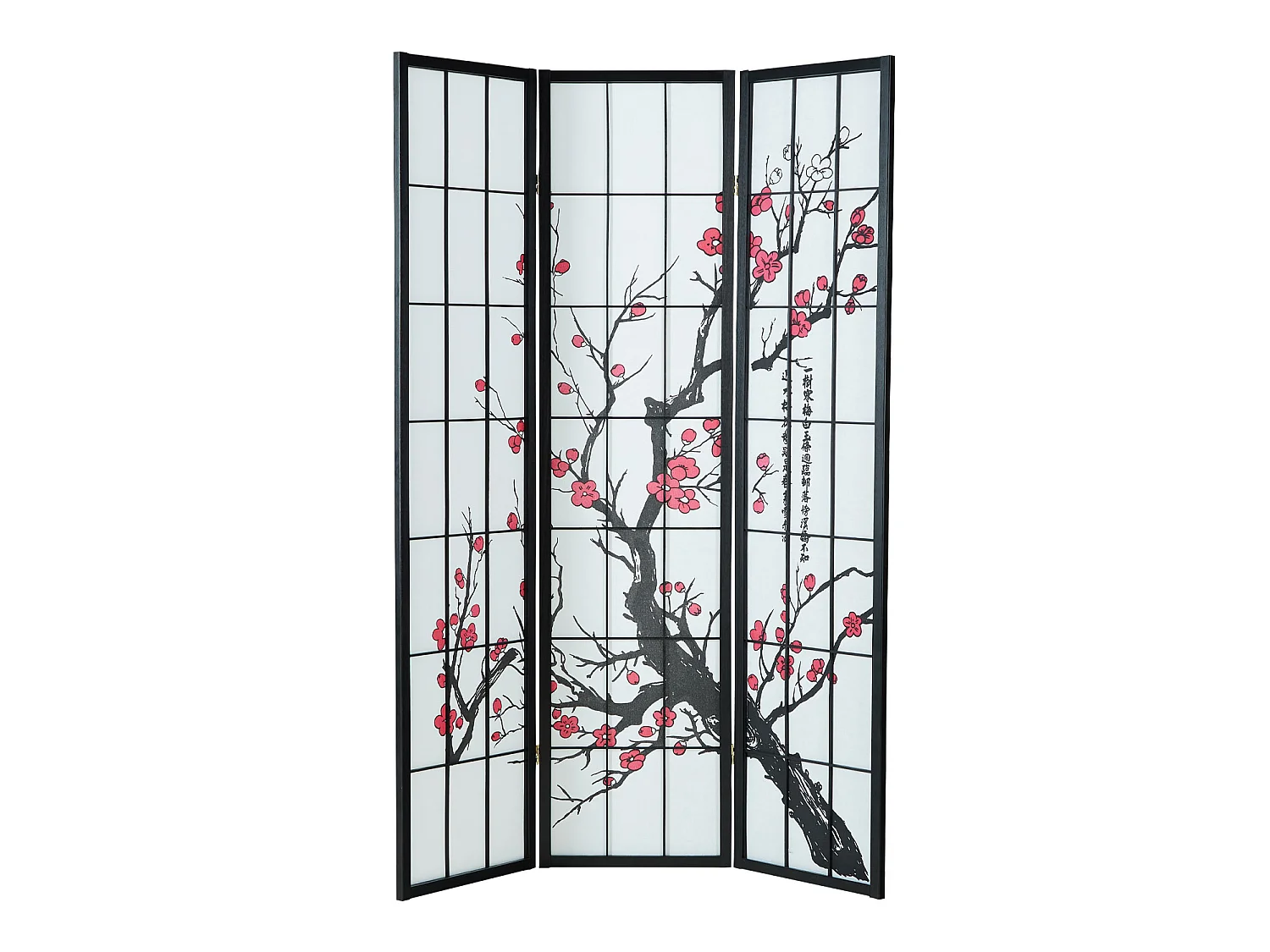 Przegroda pokojowa 179x132x2 cm czarna Shoji