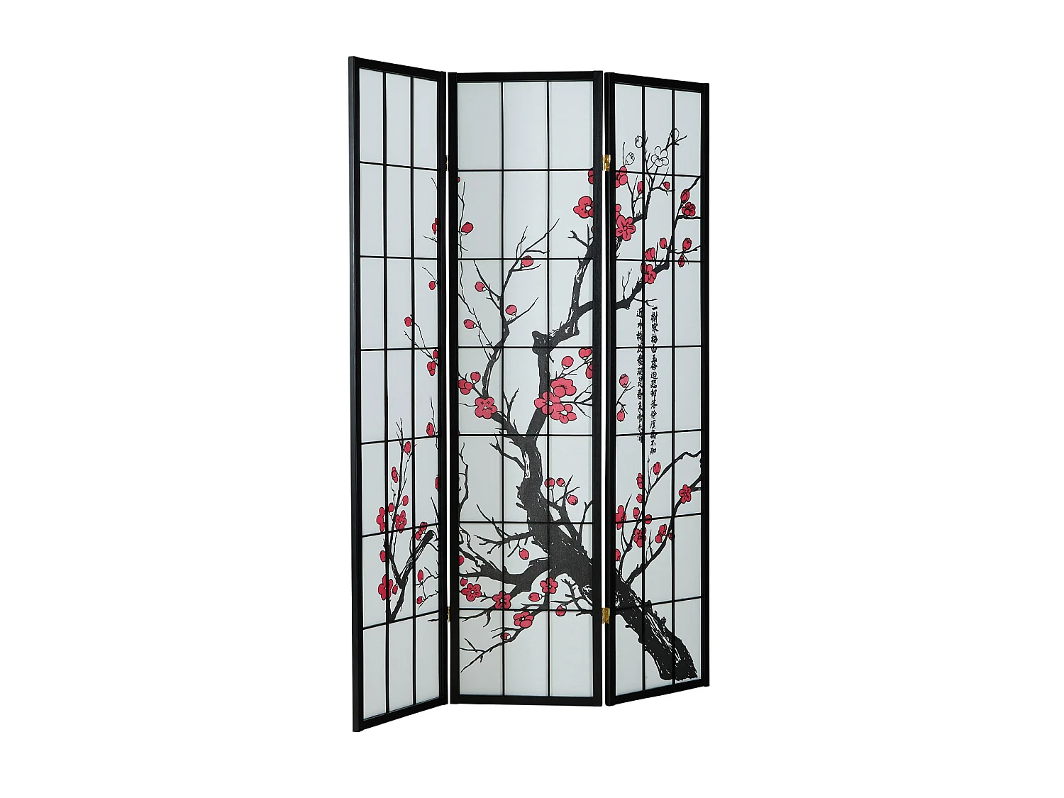 Przegroda pokojowa 179x132x2 cm czarna Shoji