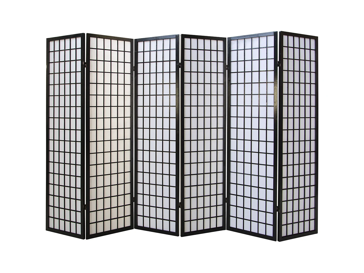 Paravento 264x175x2,2 cm nero Shoji