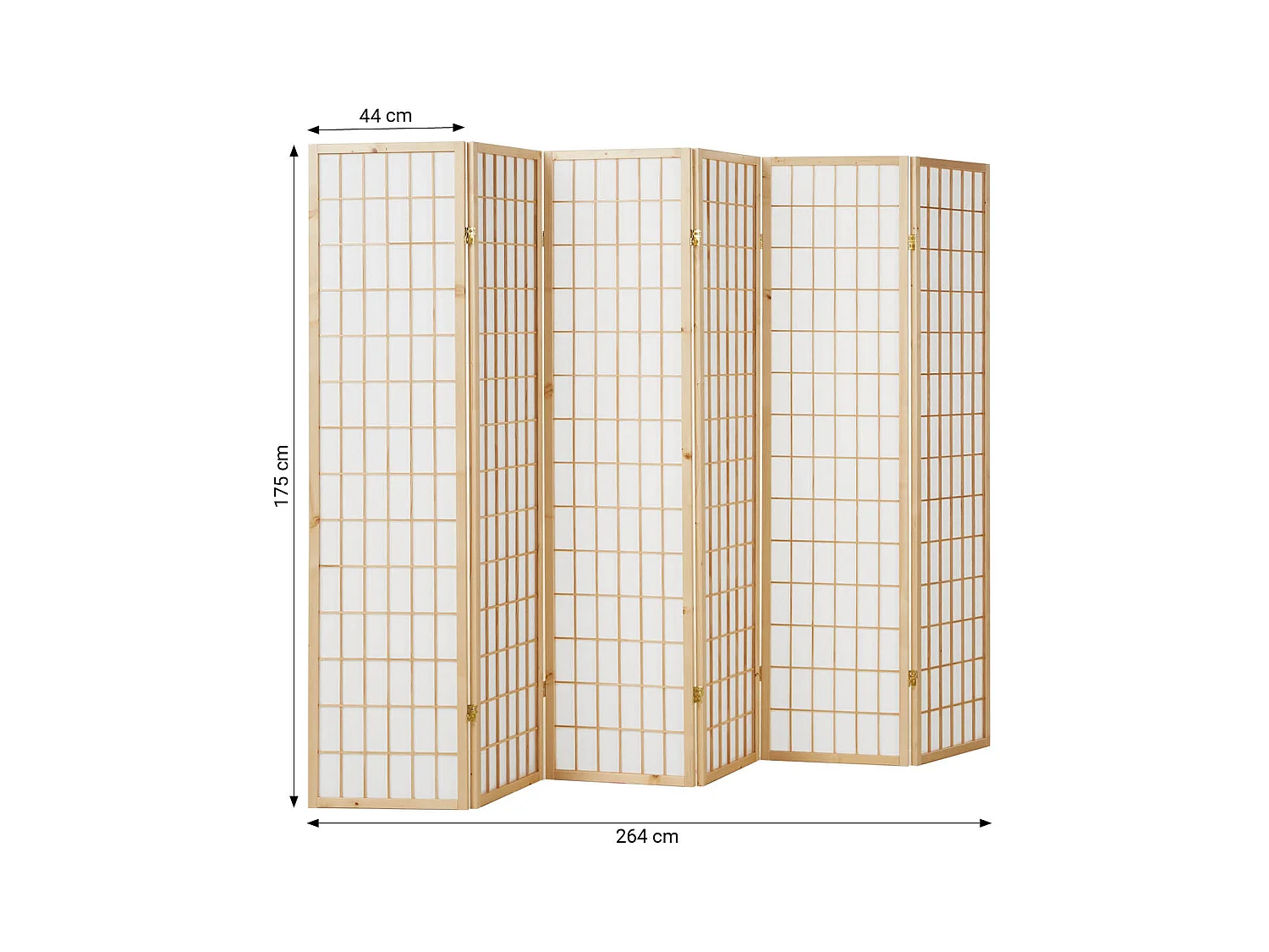 Paravent 175x264x2.2 cm brun clair Shoji