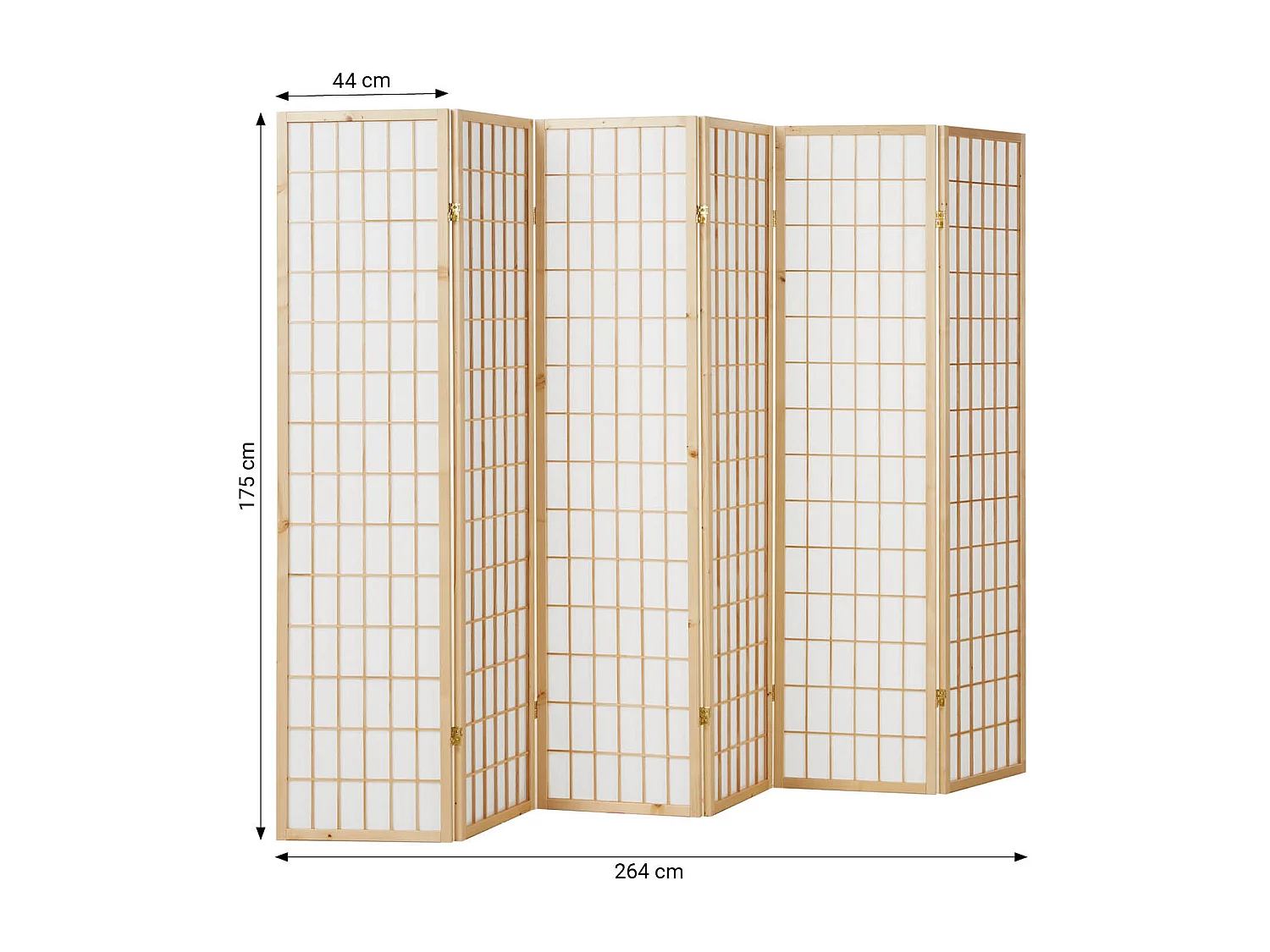 Kamerscherm 175x264x2,2 cm lichtbruin Shoji