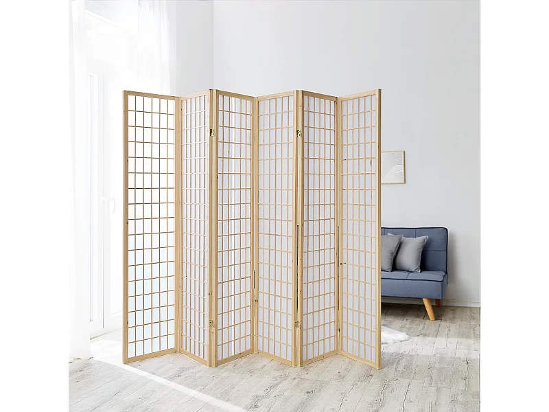 Kamerscherm 175x264x2,2 cm lichtbruin Shoji