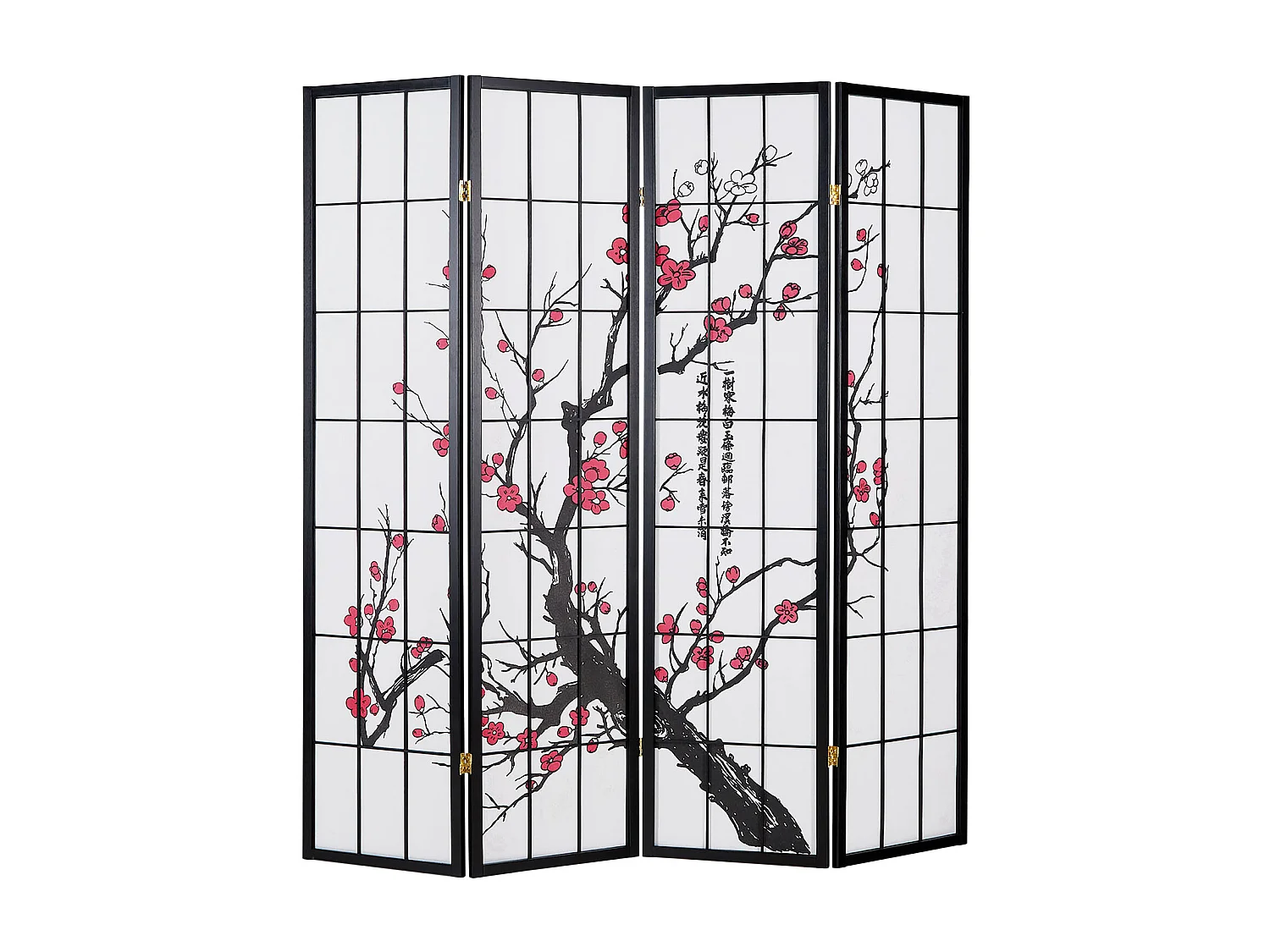 Raumteiler 176x2x179 cm schwarz Shoji