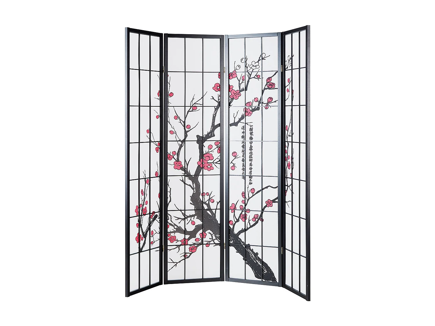 Raumteiler 176x2x179 cm schwarz Shoji