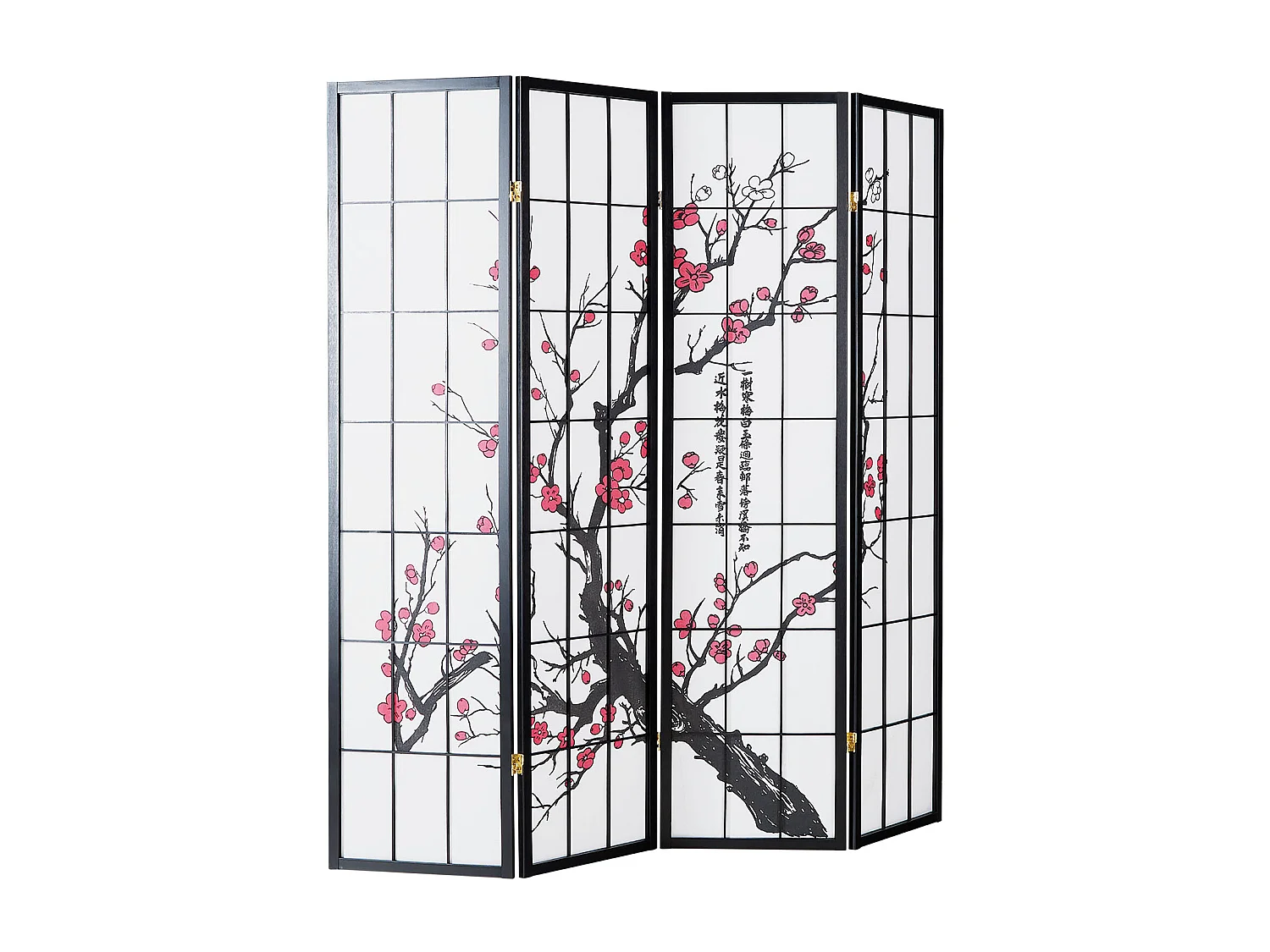 Raumteiler 176x2x179 cm schwarz Shoji