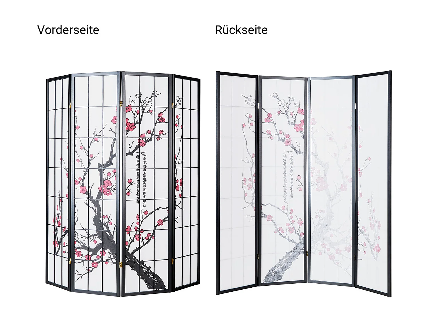 Raumteiler 176x2x179 cm schwarz Shoji