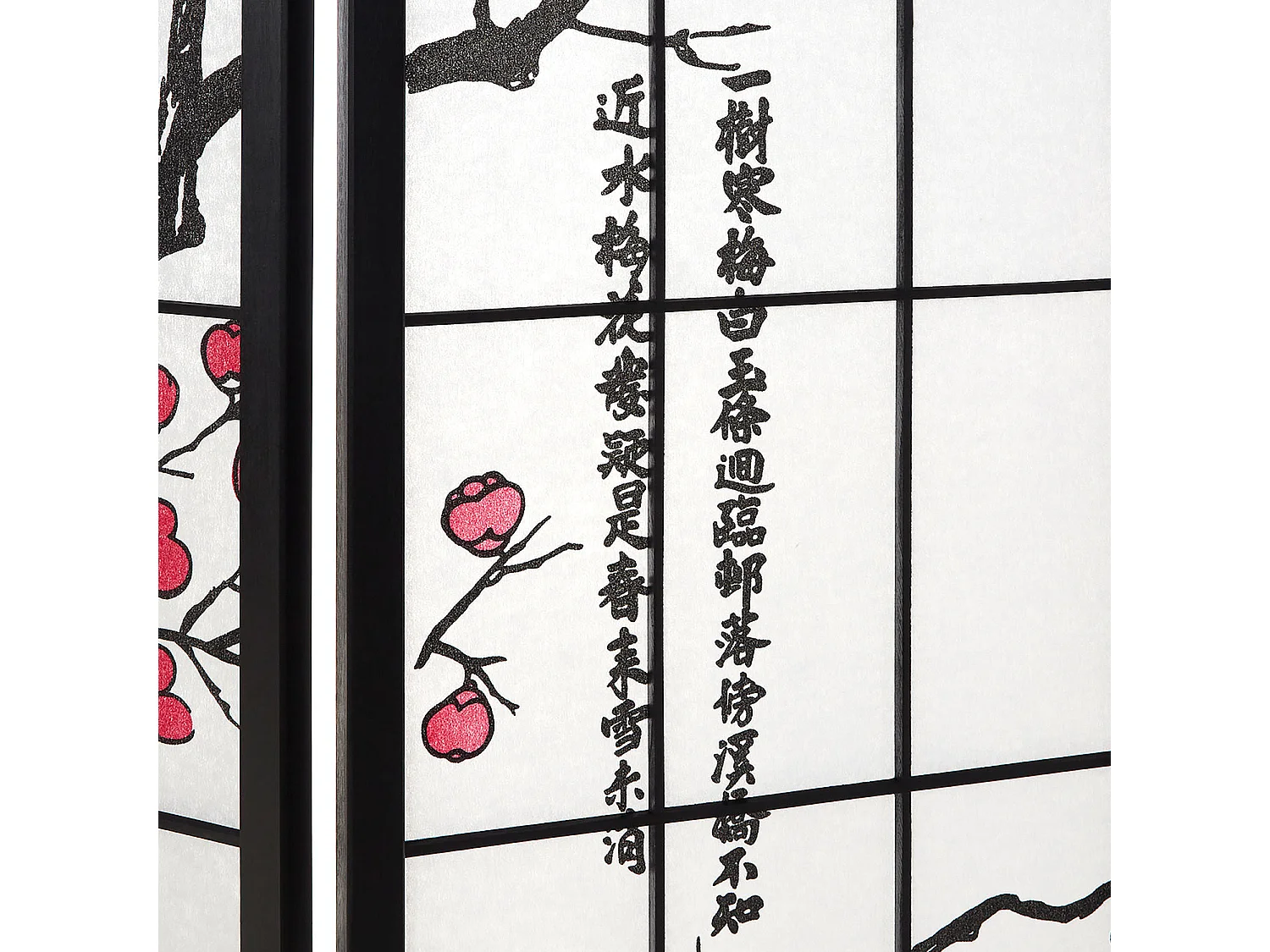 Raumteiler 176x2x179 cm schwarz Shoji