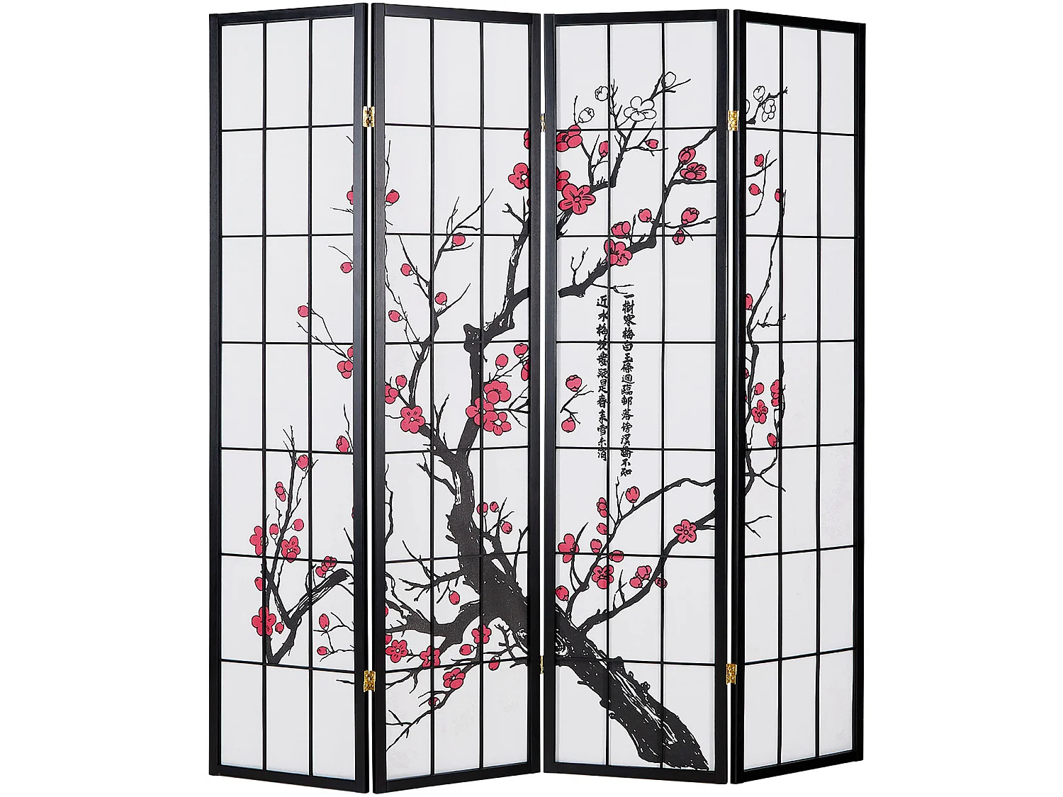 Raumteiler 176x2x179 cm schwarz Shoji