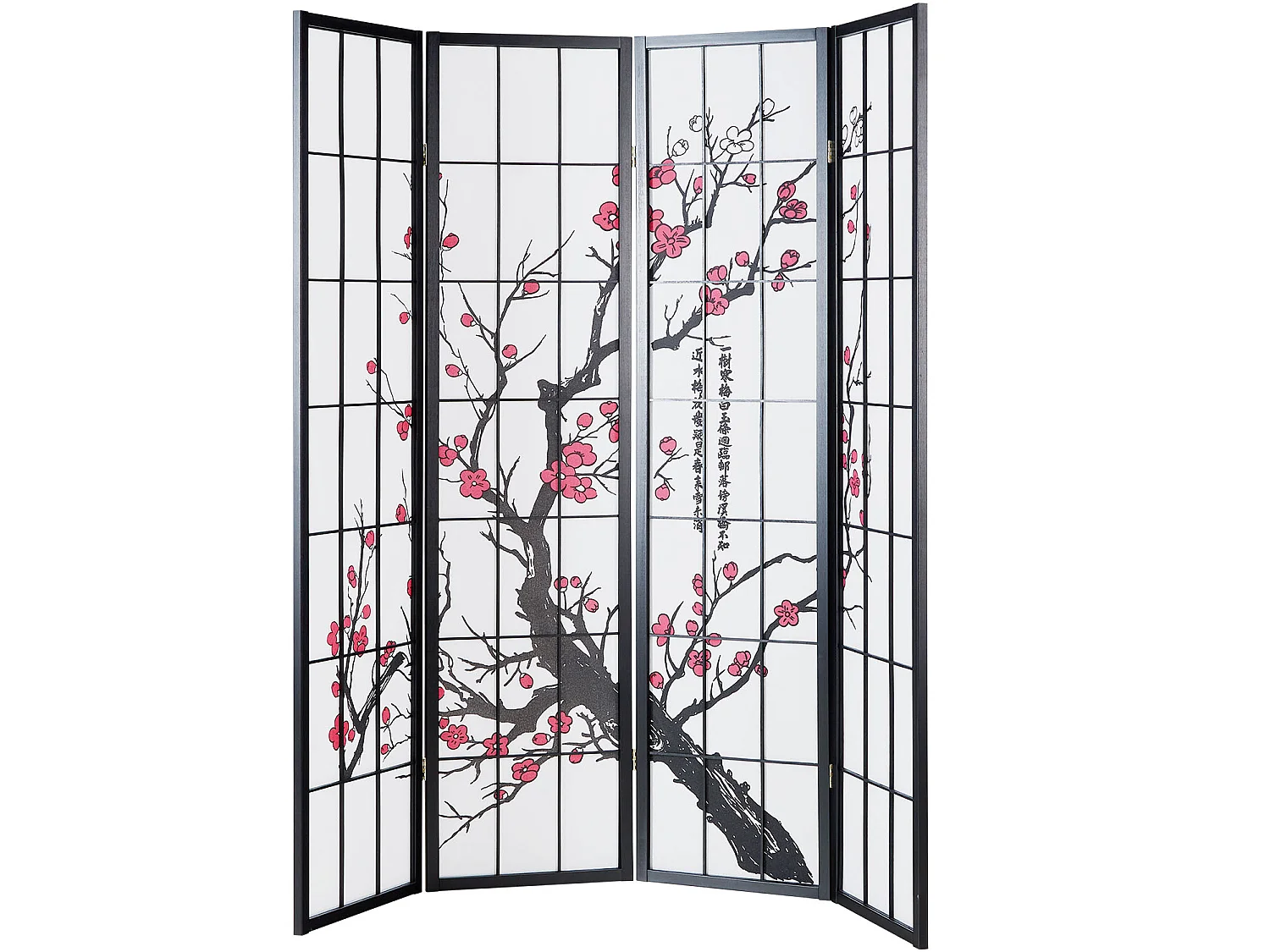 Raumteiler 176x2x179 cm schwarz Shoji