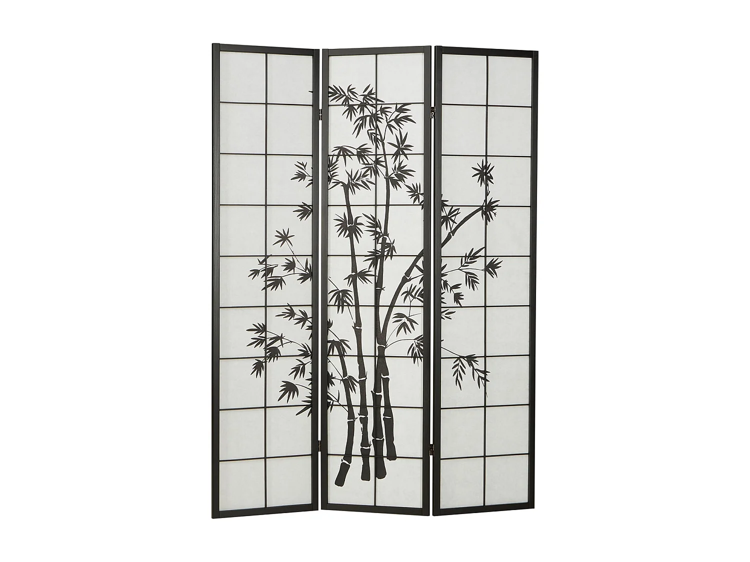 Separador de ambientes 132x2x179 cm negro Shoji