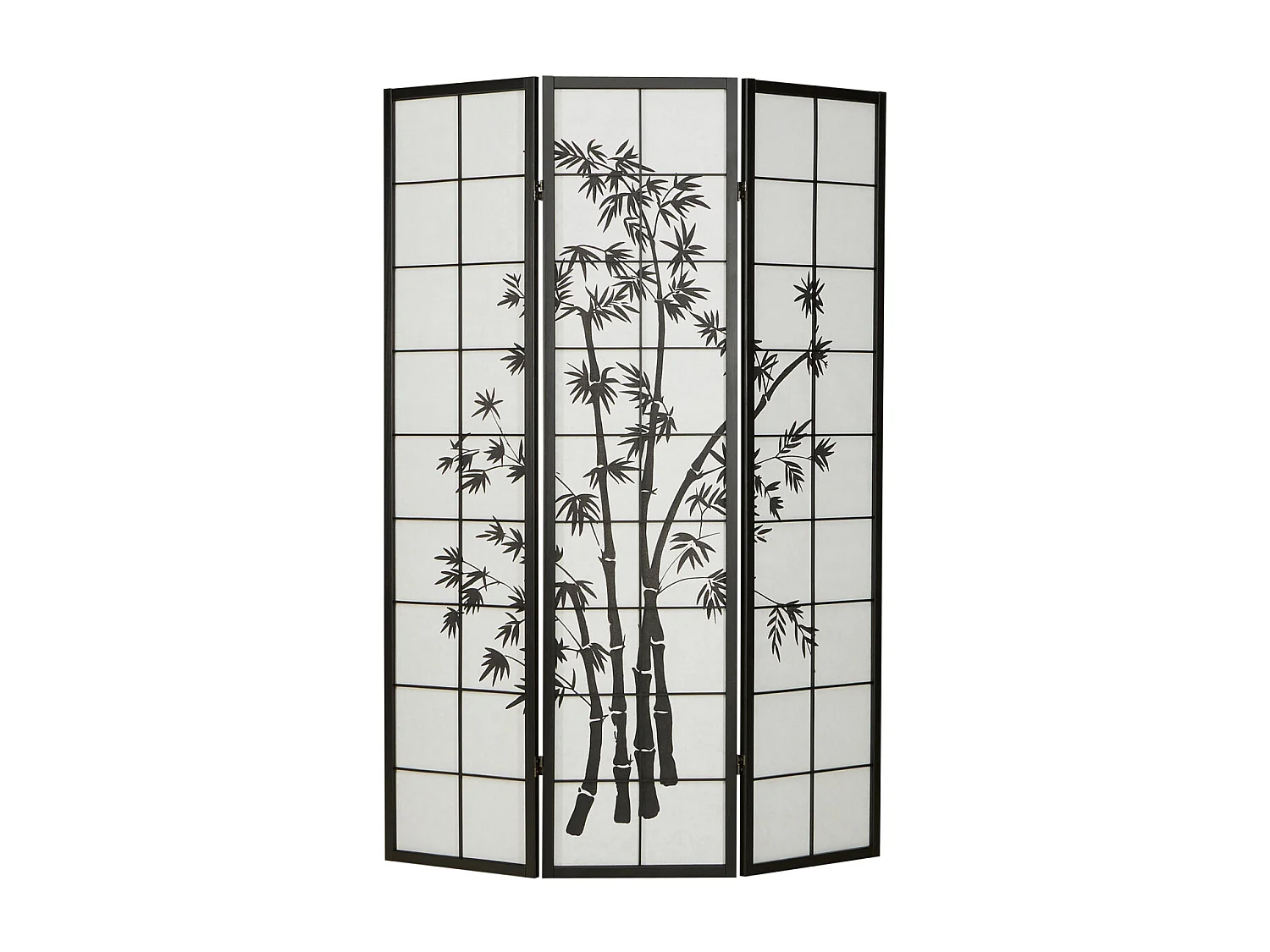 Separador de ambientes 132x2x179 cm negro Shoji